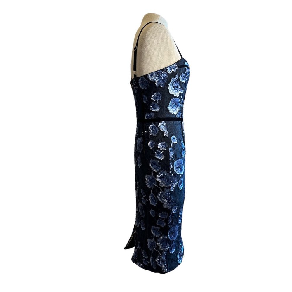 Bronx and Banco Camille Pencil Dress in Navy Sequin Medium New Womens Midi Lace - Picture 7 of 11